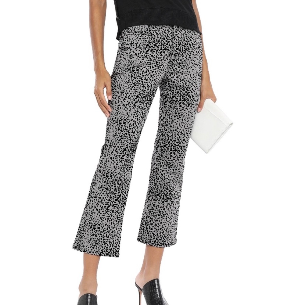 Rag & Bone - Hana Flocked high-rise, flare jeans